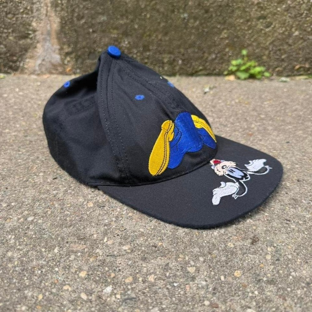 Vintage Disney Goofy Baseball Cap‎ One Size Black Blue Disneyworld Retro Cosplay